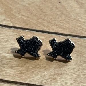 Black Druzy Texas Earrings